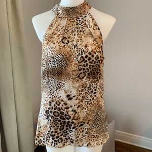 Sleeveless leopard blouse